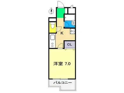 グランコート鷹匠町(1K/6階)の間取り写真