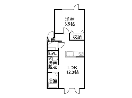 フェリジータII(1LDK/1階)の間取り写真