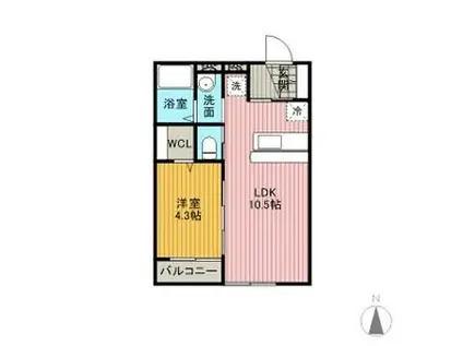 アネックス・エレノア(1LDK/1階)の間取り写真