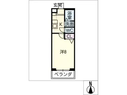 パークステイ鏡ヶ池(1K/3階)の間取り写真