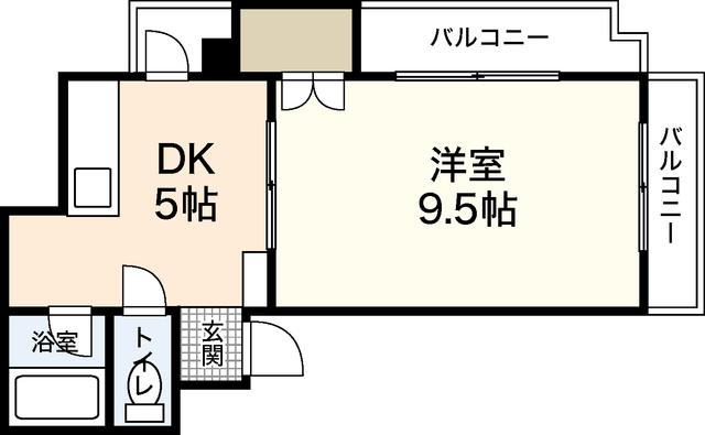 サンシャイン高橋(1DK/3階)の間取り写真