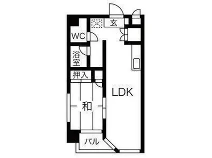 牛越橋ハイツ(1LDK/3階)の間取り写真