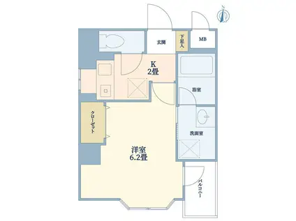 フィオーレ南藤沢(1K/5階)の間取り写真