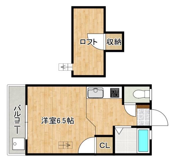 エトワールⅡ(ワンルーム/2階)の間取り写真