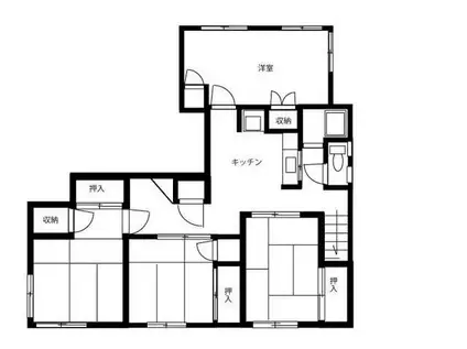 東急池上線 長原駅(東京) 徒歩4分 2階建 築56年(4K/2階)の間取り写真