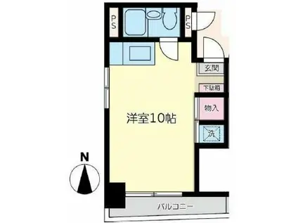 国土池袋ビル(ワンルーム/3階)の間取り写真