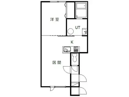 CRULIDE(1LDK/2階)の間取り写真
