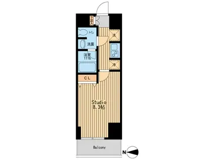 ボナール今津(1LDK/3階)の間取り写真