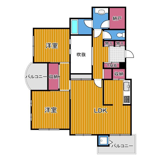 ポンテフィーコ(2SLDK/2階)の間取り写真