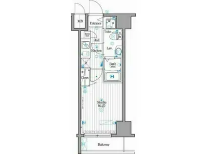 ガーラ・シティ王子(1K/10階)の間取り写真