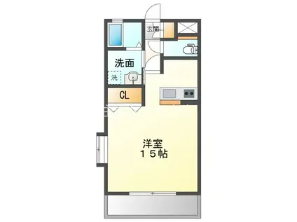 エルガーラ刈谷(ワンルーム/2階)の間取り写真
