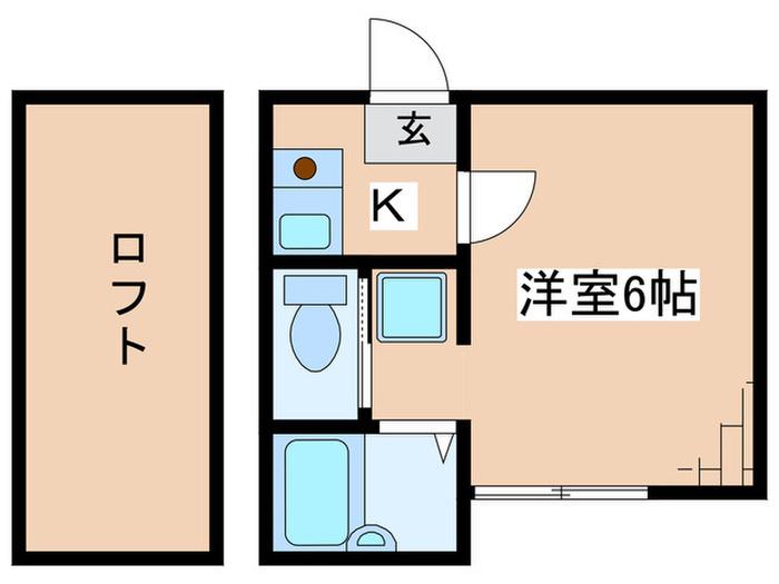 フローラ共和(1K/2階)の間取り写真
