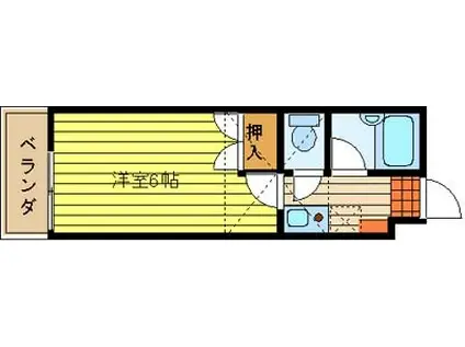 ブルーメアライ72(1K/2階)の間取り写真