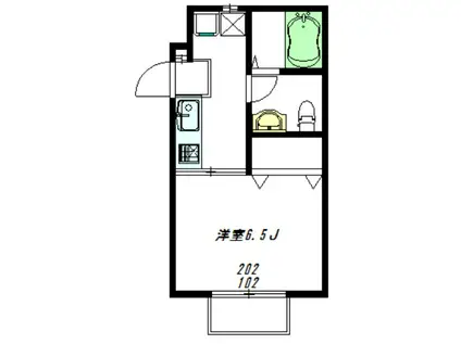 CASA-M(1K/1階)の間取り写真