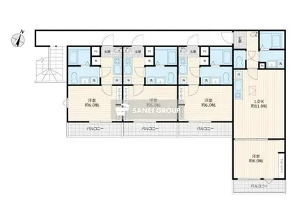 GLOWDIA(1K/2階)の間取り写真