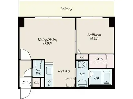 COMS RESIDENCE 鳥居前(1LDK/7階)の間取り写真
