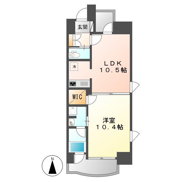 さくらHILLS 名駅ノース(1LDK/4階)の間取り写真
