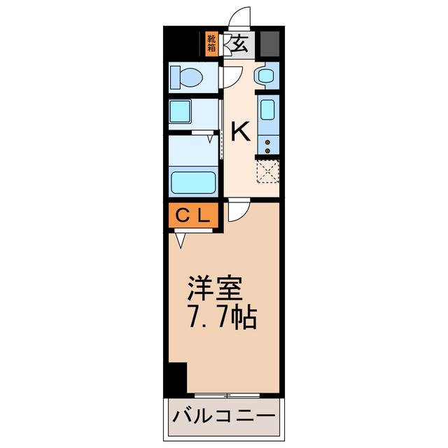 WILL DO 勝川(1K/4階)の間取り写真