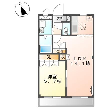 ガーデンハイム参番館(1LDK/1階)の間取り写真
