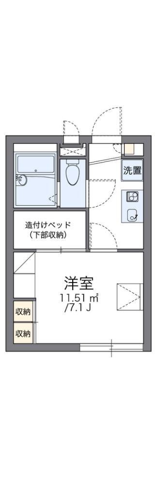 レオパレスMAY21石橋(1K/1階)の間取り写真