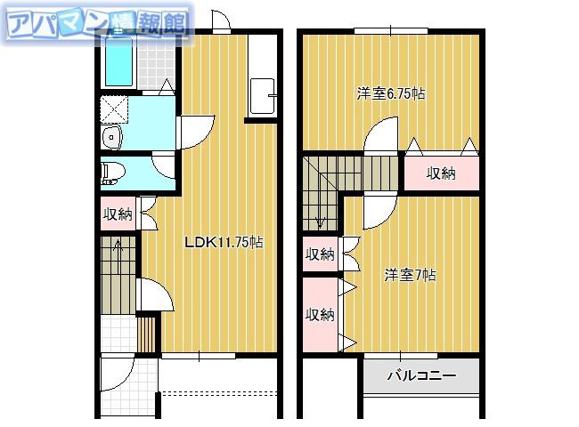 A-STATES(2LDK/1階)の間取り写真
