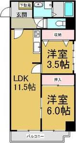 アーク上前津ビル(2LDK/6階)の間取り写真
