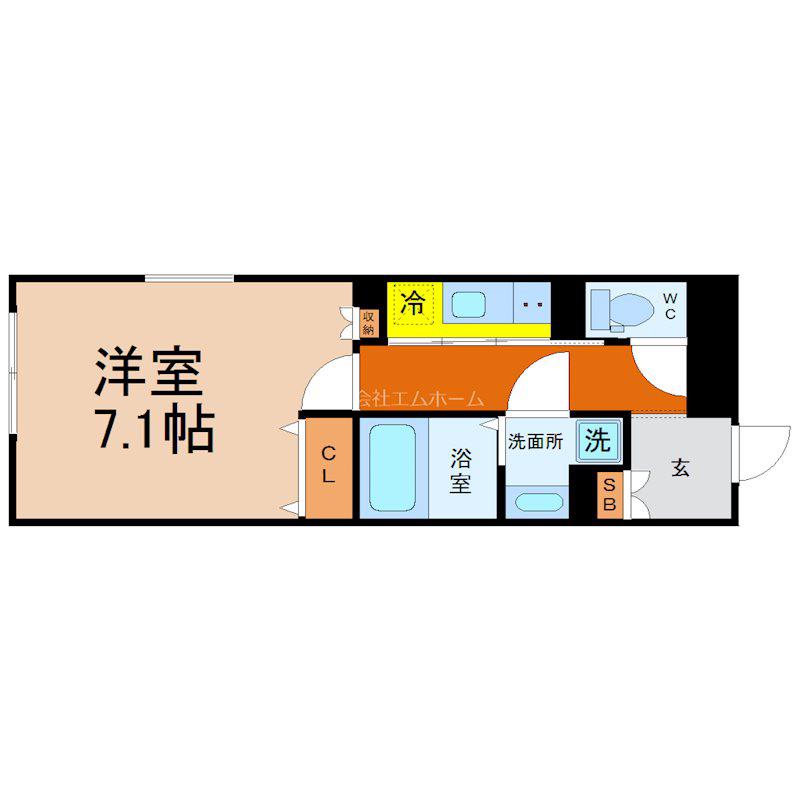 LUORE大曽根ノース(1K/3階)の間取り写真