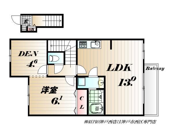 コンフォート・ヴィラII(2LDK/2階)の間取り写真