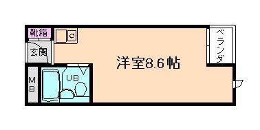 アクセスコート箕面(ワンルーム/1階)の間取り写真