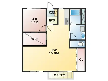 ブラウンエイトA(1LDK/1階)の間取り写真