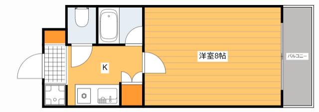 コーポワタナベ(1K/2階)の間取り写真