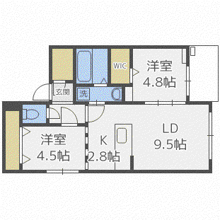 NTホームズ(2LDK/4階)の間取り写真