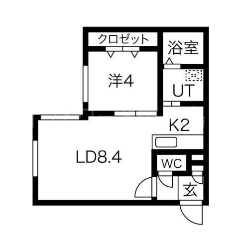 BRILLIANT S17(1LDK/4階)の間取り写真