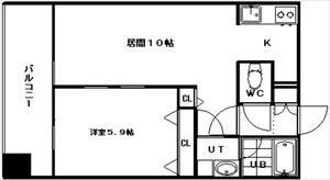 グランカーサ南13条(1LDK/9階)の間取り写真