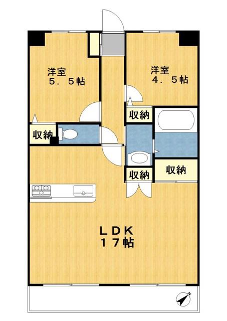 リエル鷺沼(2LDK/1階)の間取り写真