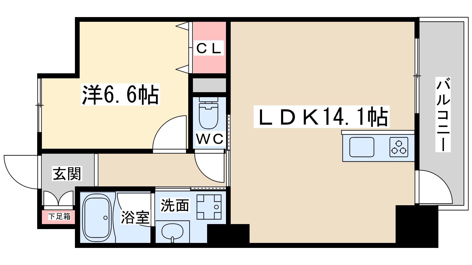 エスグランデウメダキタ(1LDK/3階)の間取り写真