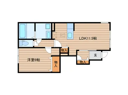 シャノワール柏木(1LDK/1階)の間取り写真