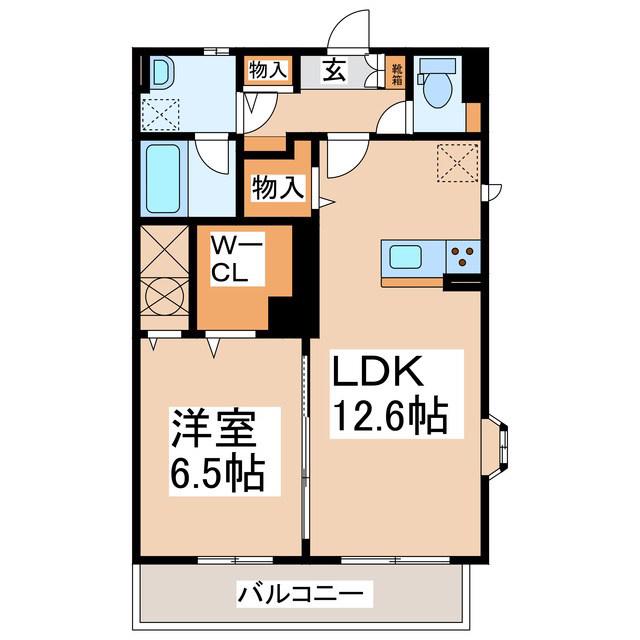 ジオ ファイン ドエル(1LDK/1階)の間取り写真