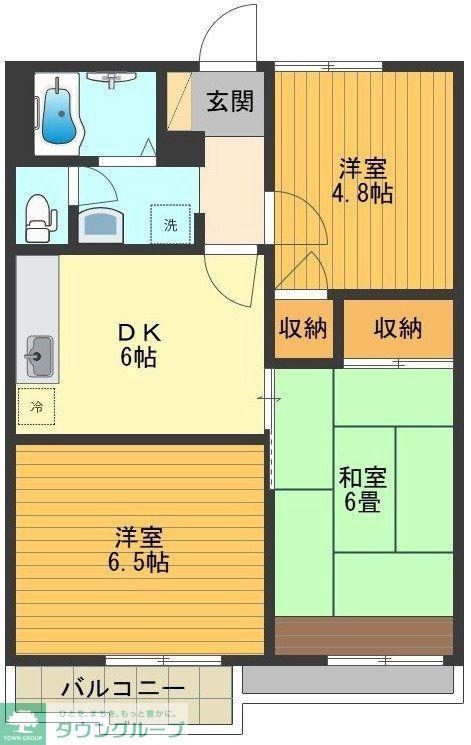 サンレイク中央(3DK/2階)の間取り写真