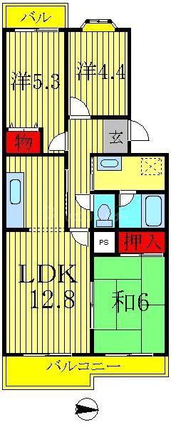 フォレストハイム(3LDK/3階)の間取り写真