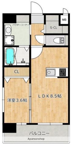 RESIAS ONE TENJINMINAMI BLDG(1LDK/7階)の間取り写真