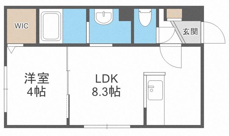LIEN KITAHIROSHIMAIII(1LDK/1階)の間取り写真