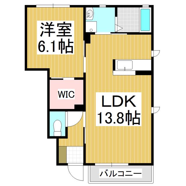 カーサファミリオB棟(1LDK/1階)の間取り写真