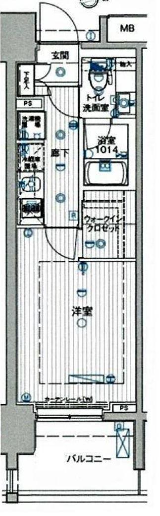 LE-LION TOYOSU WATERFRONT(1K/3階)の間取り写真