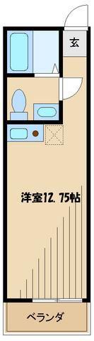グランアベニュー相模大野(ワンルーム/1階)の間取り写真