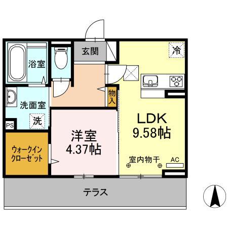 パークウエスト上別府(1LDK/3階)の間取り写真