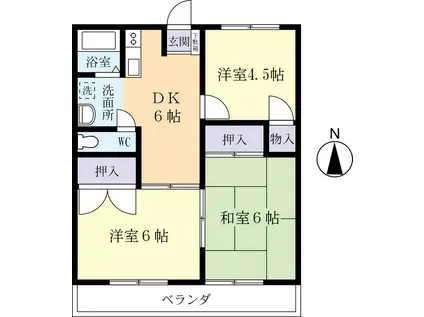 クリスタル5(3DK/2階)の間取り写真