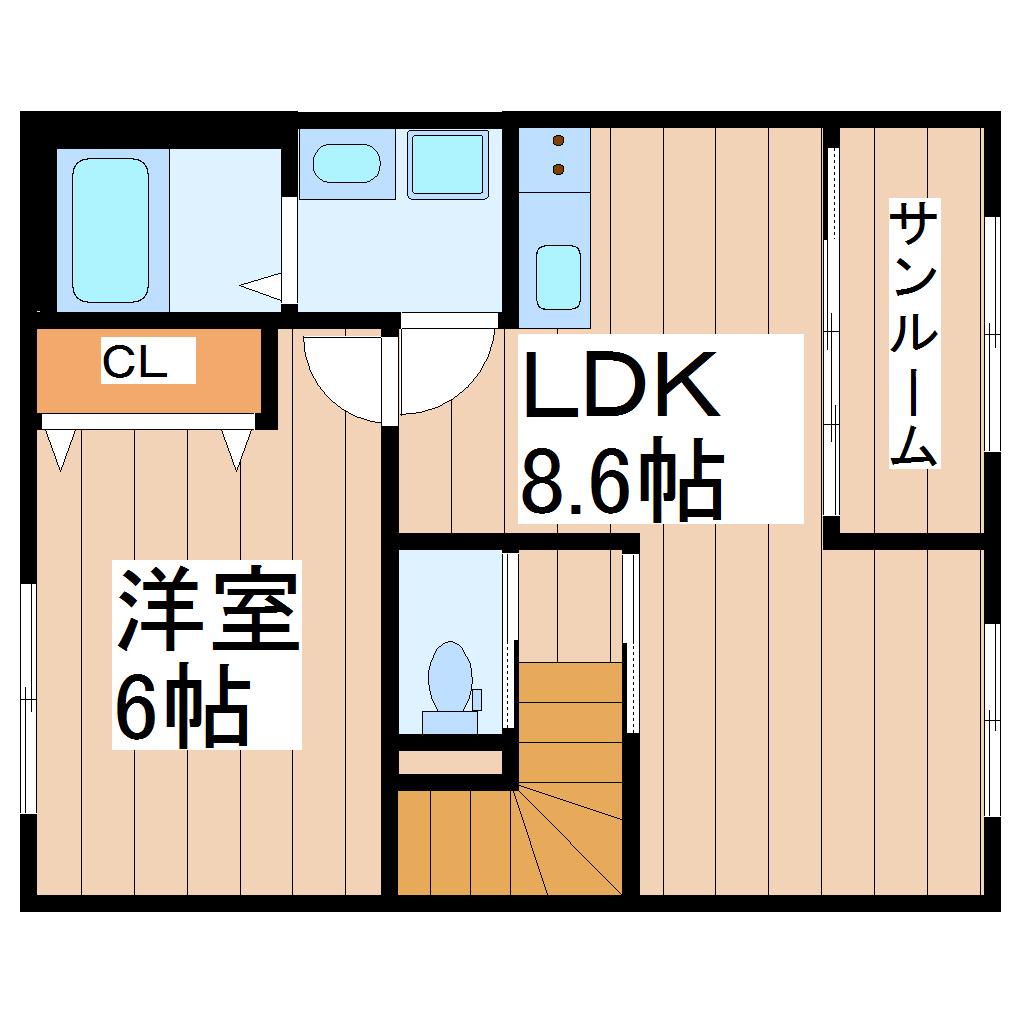 桜ヶ丘I・35(1LDK/2階)の間取り写真