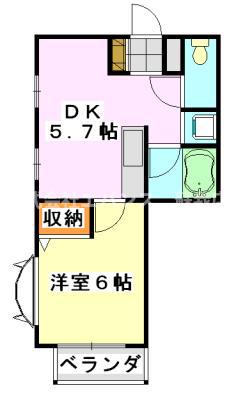 サン・ガーデン(1DK/3階)の間取り写真