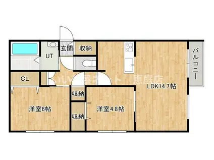 BELL CASA相生(2LDK/3階)の間取り写真